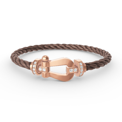 [Clover Jewelery]FORCE LARGE HORSESHOE HALF DIAMOND BRACELET ROSE GOLD