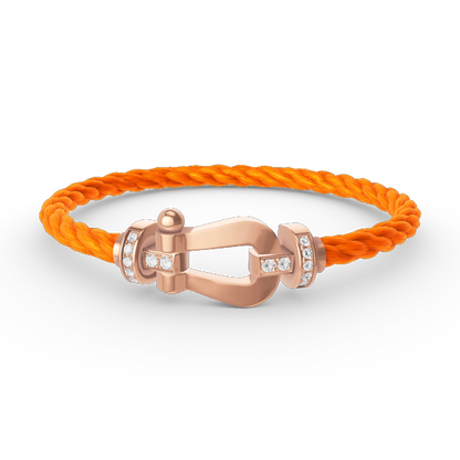 [Clover Jewelery]FORCE LARGE HORSESHOE HALF DIAMOND BRACELET ROSE GOLD