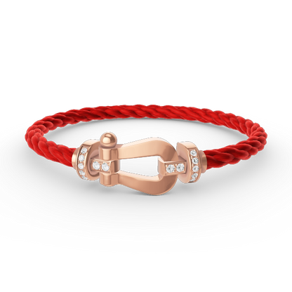 [Clover Jewelery]FORCE LARGE HORSESHOE HALF DIAMOND BRACELET ROSE GOLD