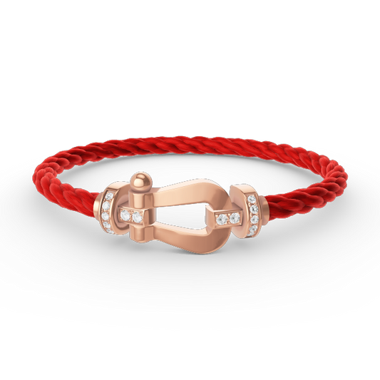 [Clover Jewelery]FORCE LARGE HORSESHOE HALF DIAMOND BRACELET ROSE GOLD