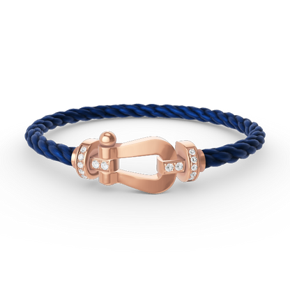 [Clover Jewelery]FORCE LARGE HORSESHOE HALF DIAMOND BRACELET ROSE GOLD