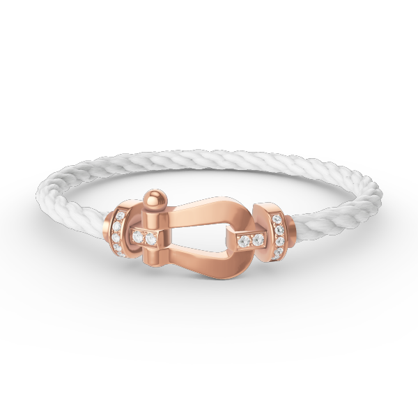 [Clover Jewelery]FORCE LARGE HORSESHOE HALF DIAMOND BRACELET ROSE GOLD