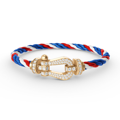 [Clover Jewelery]FORCE LARGE HORSESHOE FULL DIAMOND BRACELET GOLD