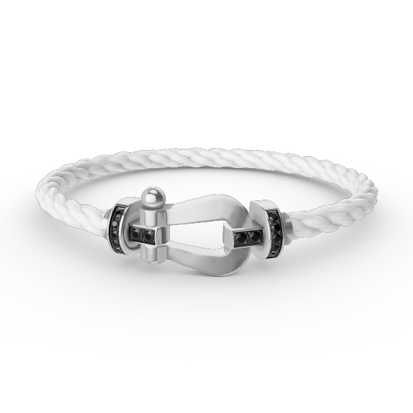 [Clover Jewelery]FORCE LARGE HORSESHOE BLACK DIAMOND BRACELET SILVER