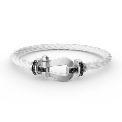 [Clover Jewelery]FORCE LARGE HORSESHOE BLACK DIAMOND BRACELET SILVER