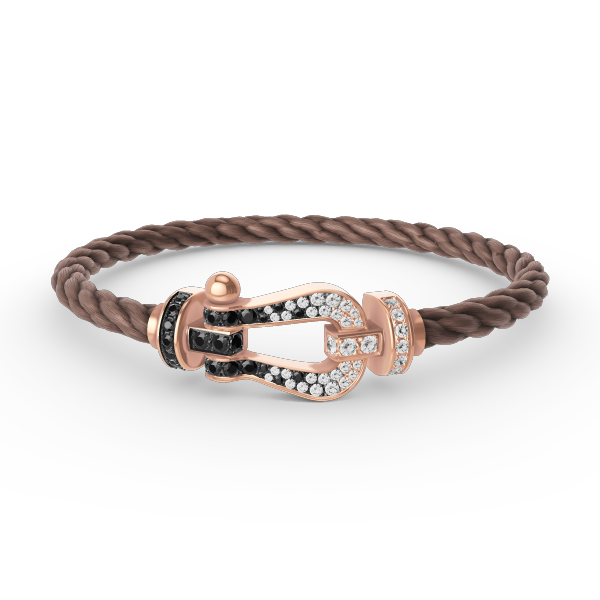 [Clover Jewelery]FORCE LARGE HORSESHOE BLACK WHITE DIAMOND BRACELET ROSE GOLD