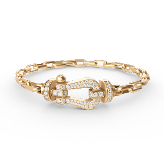 [Clover Jewelery]FORCE LARGE HORSESHOE CLASP  METAL BRACELET