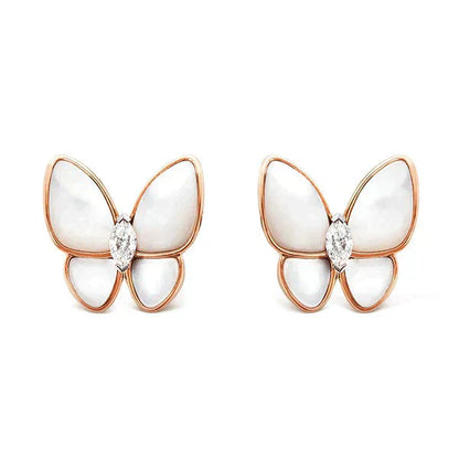 [Clover Jewelery]BUTTERFLY MOP DIAMOND EARRINGS