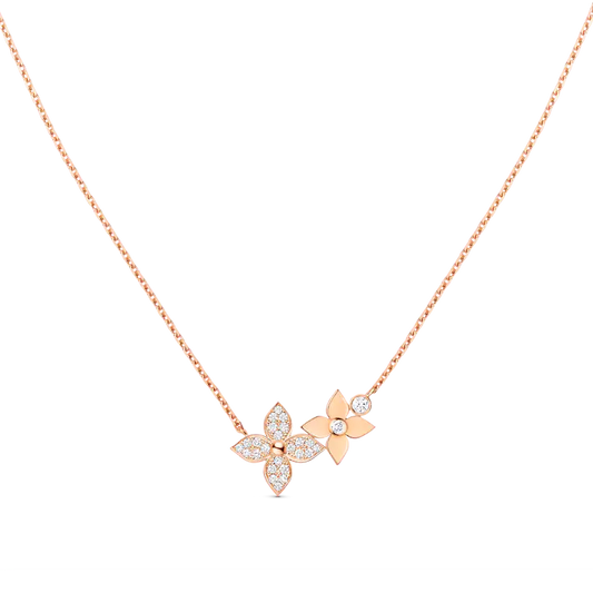 [Clover Jewelery]STAR BLOSSOM NECKLACE PINK GOLD DIAMONDS