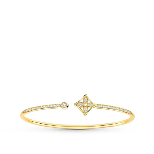 [Clover Jewelery]IDYLLE GOLD OPEN BRACELET DIAMOND PAVED