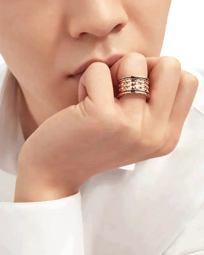 [Clover Jewelery]ZERO 1 ROCK BLACK CERAMIC PINK GOLD LARGE MODEL