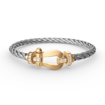 [Clover Jewelery]FORCE LARGE HORSESHOE HALF DIAMOND BRACELET GOLD