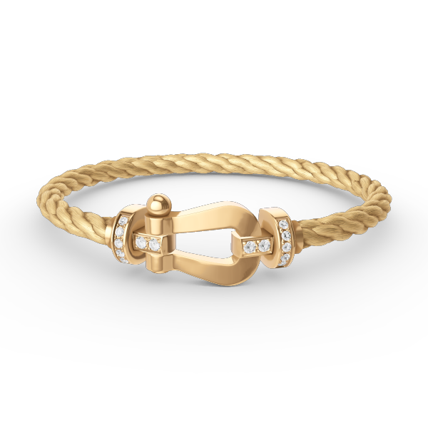 [Clover Jewelery]FORCE LARGE HORSESHOE HALF DIAMOND BRACELET GOLD