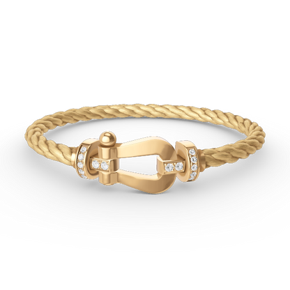 [Clover Jewelery]FORCE LARGE HORSESHOE HALF DIAMOND BRACELET GOLD
