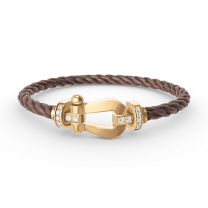 [Clover Jewelery]FORCE LARGE HORSESHOE HALF DIAMOND BRACELET GOLD