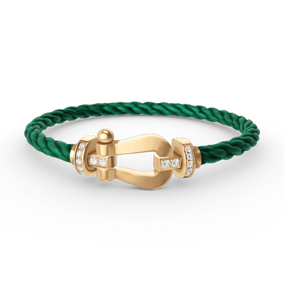 [Clover Jewelery]FORCE LARGE HORSESHOE HALF DIAMOND BRACELET GOLD