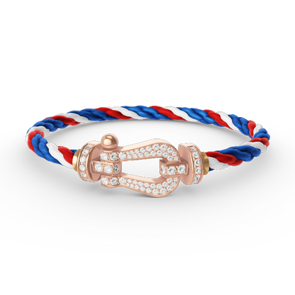 [Clover Jewelery]FORCE LARGE HORSESHOE FULL DIAMOND BRACELET ROSE GOLD