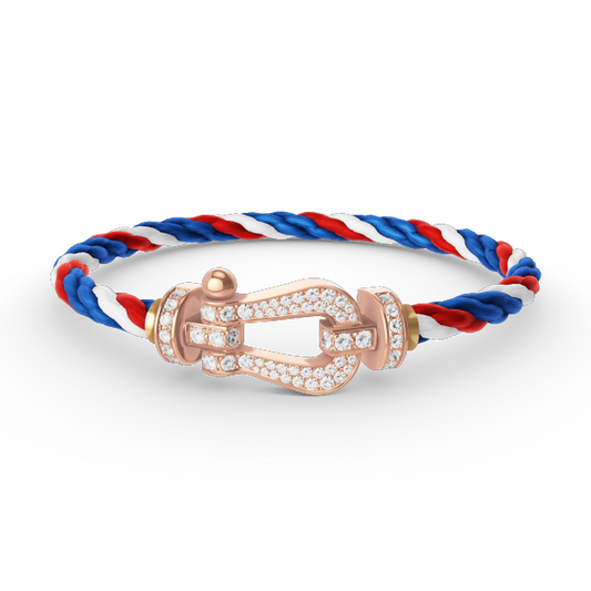[Clover Jewelery]FORCE LARGE HORSESHOE FULL DIAMOND BRACELET ROSE GOLD