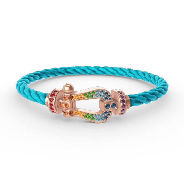 [Clover Jewelery]FORCE LARGE HORSESHOE  COLORED DIAMOND BRACELET ROSE GOLD