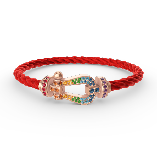 [Clover Jewelery]FORCE LARGE HORSESHOE  COLORED DIAMOND BRACELET ROSE GOLD