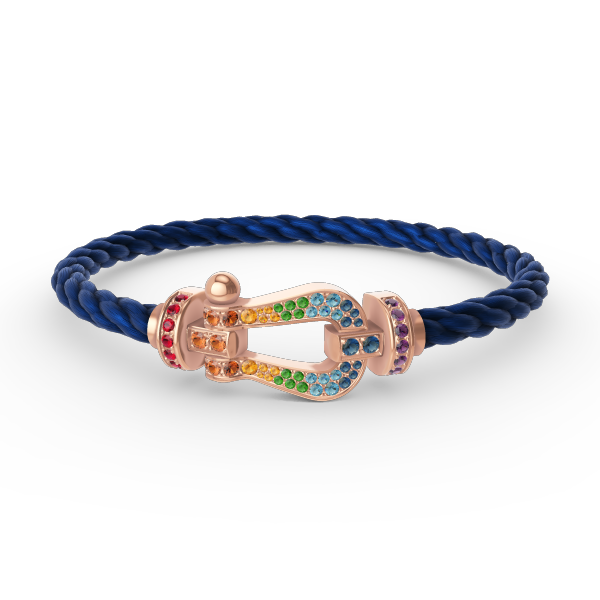 [Clover Jewelery]FORCE LARGE HORSESHOE  COLORED DIAMOND BRACELET ROSE GOLD