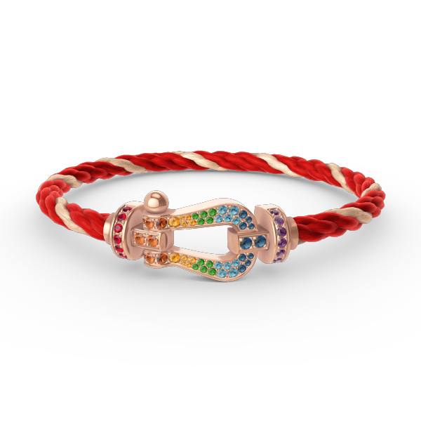 [Clover Jewelery]FORCE LARGE HORSESHOE  COLORED DIAMOND BRACELET ROSE GOLD