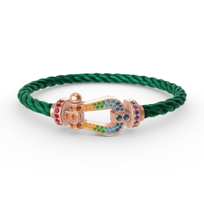 [Clover Jewelery]FORCE LARGE HORSESHOE  COLORED DIAMOND BRACELET ROSE GOLD