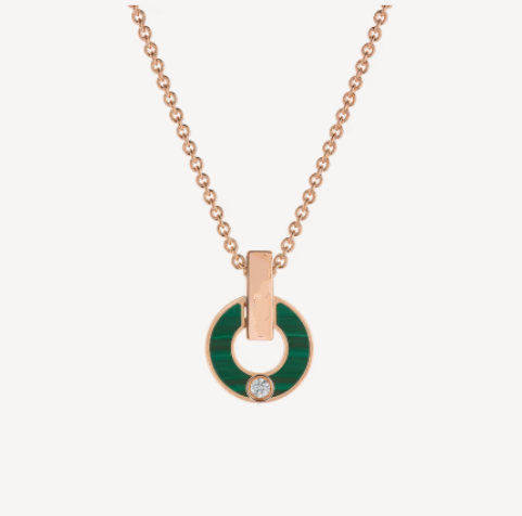 [Clover Jewelery]GARI NECKLACE PINK GOLD MALACHITE