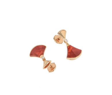[Clover Jewelery]DREAM Carnelian PINK GOLD EARRINGS