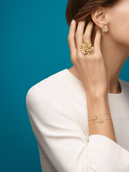 [Clover Jewelery]FRIVOLE GOLD FLOWER DIAMOND EARRINGS