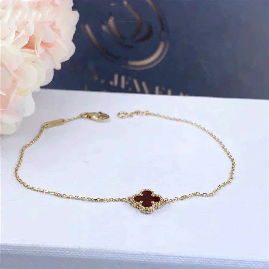 [Clover Jewelery]CLOVER  CARNELIAN SINGLE FLOWER BRACELET