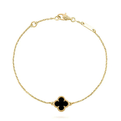 [Clover Jewelery]CLOVER ONYX SINGLE FLOWER BRACELET