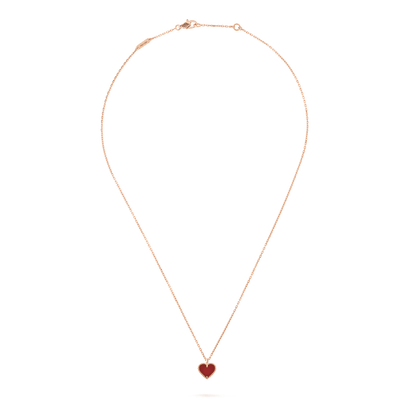 [Clover Jewelery]SWEET CLOVER CARNELIAN HEART NECKLACE