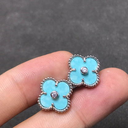 [Clover Jewelery]CLOVER 1 DIAMOND BLUE SKY SILVER EARRINGS