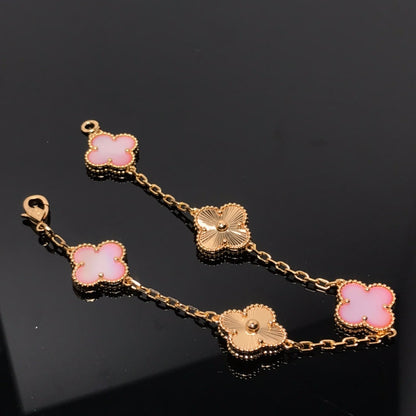 [Clover Jewelery]CLOVER BRACELET 5 MOTIF PINK AND PINK GOLD