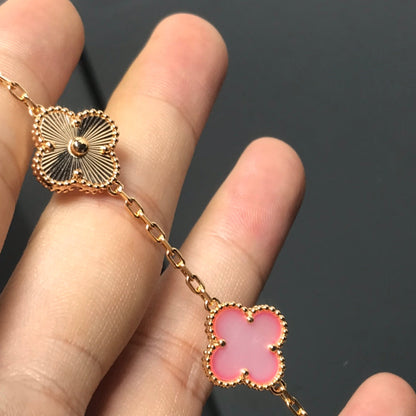 [Clover Jewelery]CLOVER BRACELET 5 MOTIF PINK AND PINK GOLD