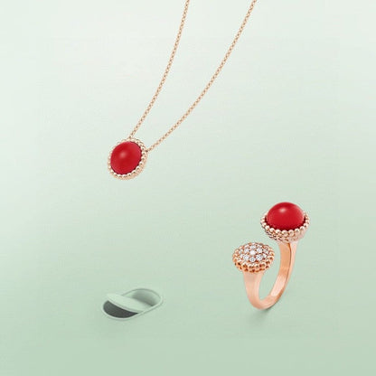 [Clover Jewelery]PERLEE COULEURS DIAMOND ROSE GOLD BETWEEN THE FINGER RING