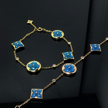 [Clover Jewelery]STAR AND SUN 4 MOTIF BLUE BRACELET