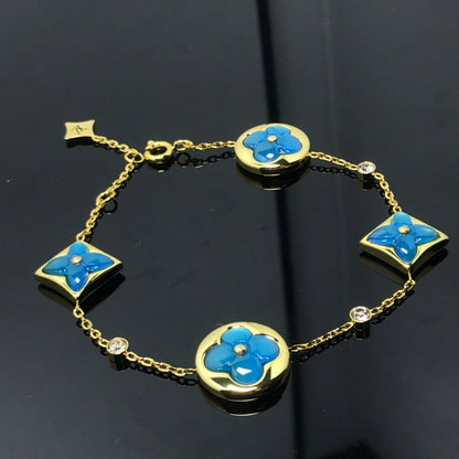 [Clover Jewelery]STAR AND SUN 4 MOTIF BLUE BRACELET