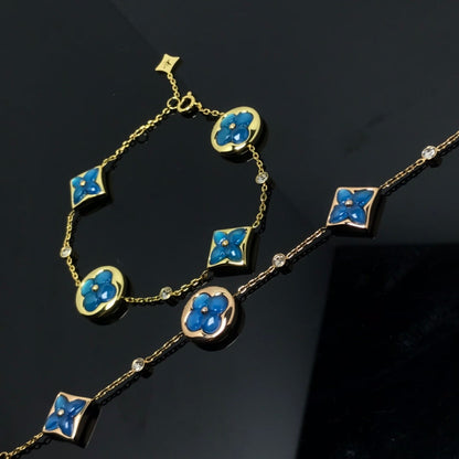 [Clover Jewelery]STAR AND SUN 4 MOTIF BLUE BRACELET