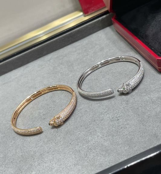 [Clover Jewelery]PANTHERE FULL DIAMOND OPEN BRACELET