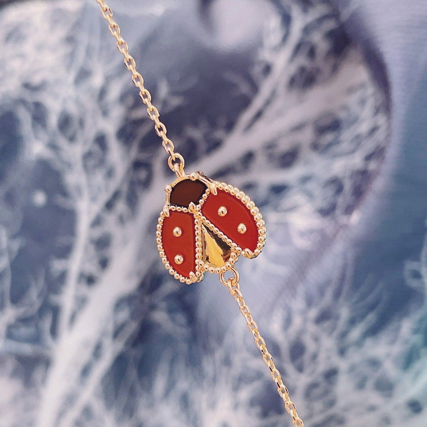 [Clover Jewelery]LUCKY SPRING 1 MOTIF PINK GOLD BRACELET