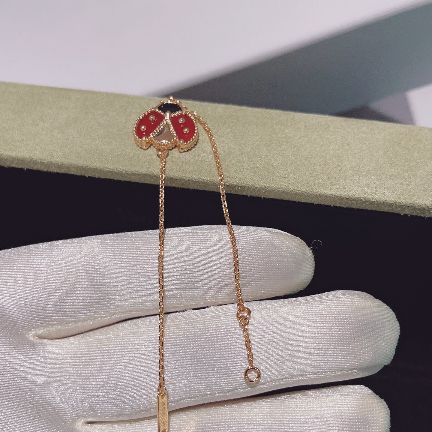 [Clover Jewelery]LUCKY SPRING 1 MOTIF PINK GOLD BRACELET