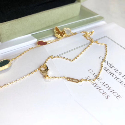 [Clover Jewelery]LUCKY SPRING 4 MOTIFS ROSE GOLD NECKLACE
