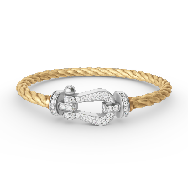 [Clover Jewelery]FORCE LARGE HORSESHOE FULL DIAMOND BRACELET SILVER