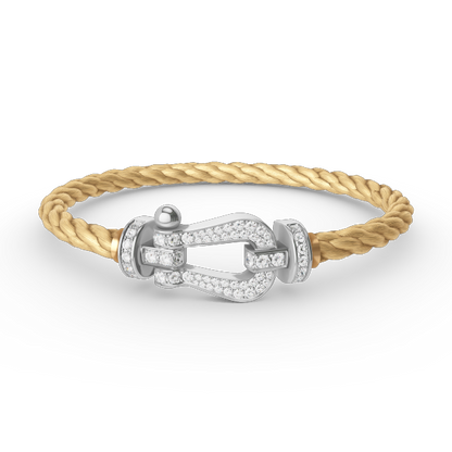 [Clover Jewelery]FORCE LARGE HORSESHOE FULL DIAMOND BRACELET SILVER