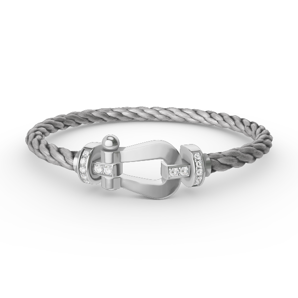 [Clover Jewelery]FORCE LARGE HORSESHOE HALF DIAMOND BRACELET SILVER
