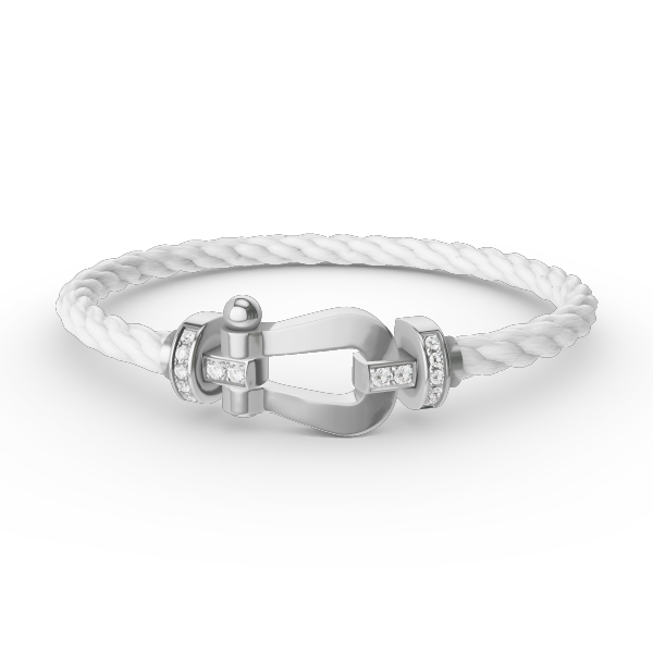 [Clover Jewelery]FORCE LARGE HORSESHOE HALF DIAMOND BRACELET SILVER