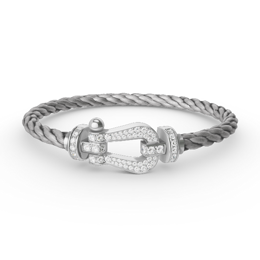[Clover Jewelery]FORCE LARGE HORSESHOE FULL DIAMOND BRACELET SILVER