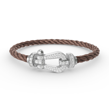 [Clover Jewelery]FORCE LARGE HORSESHOE FULL DIAMOND BRACELET SILVER